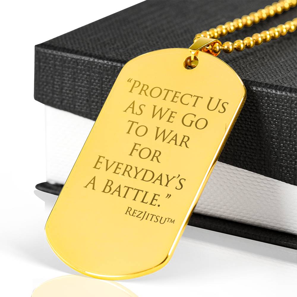 Protect Us Dog Tag and Necklace