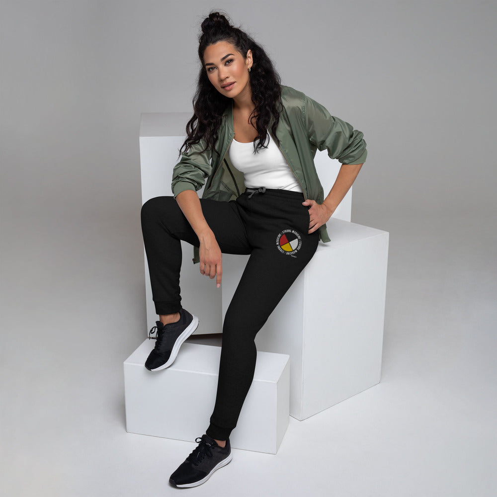 Strong Medicine Embroidered Medicine Wheel Joggers