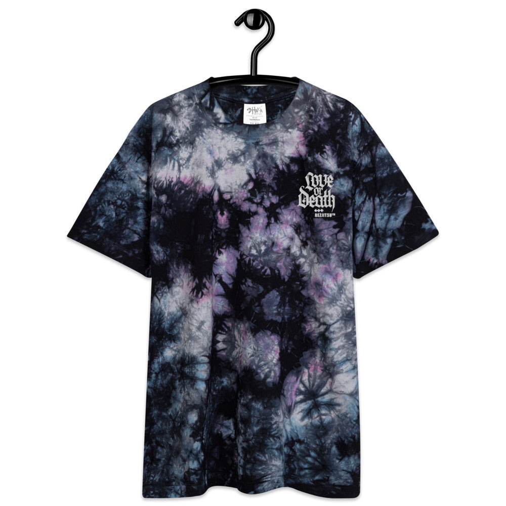 Love or Death Embroidered Oversized tie-dye t-shirt