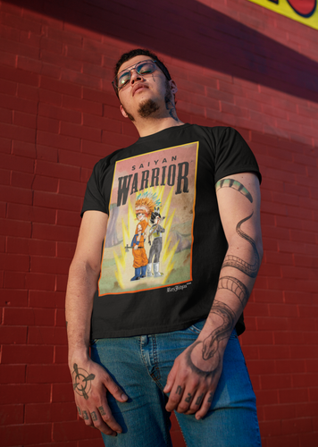 Native Saiyan Warrior T-Shirt Goku Vegeta Black (New)